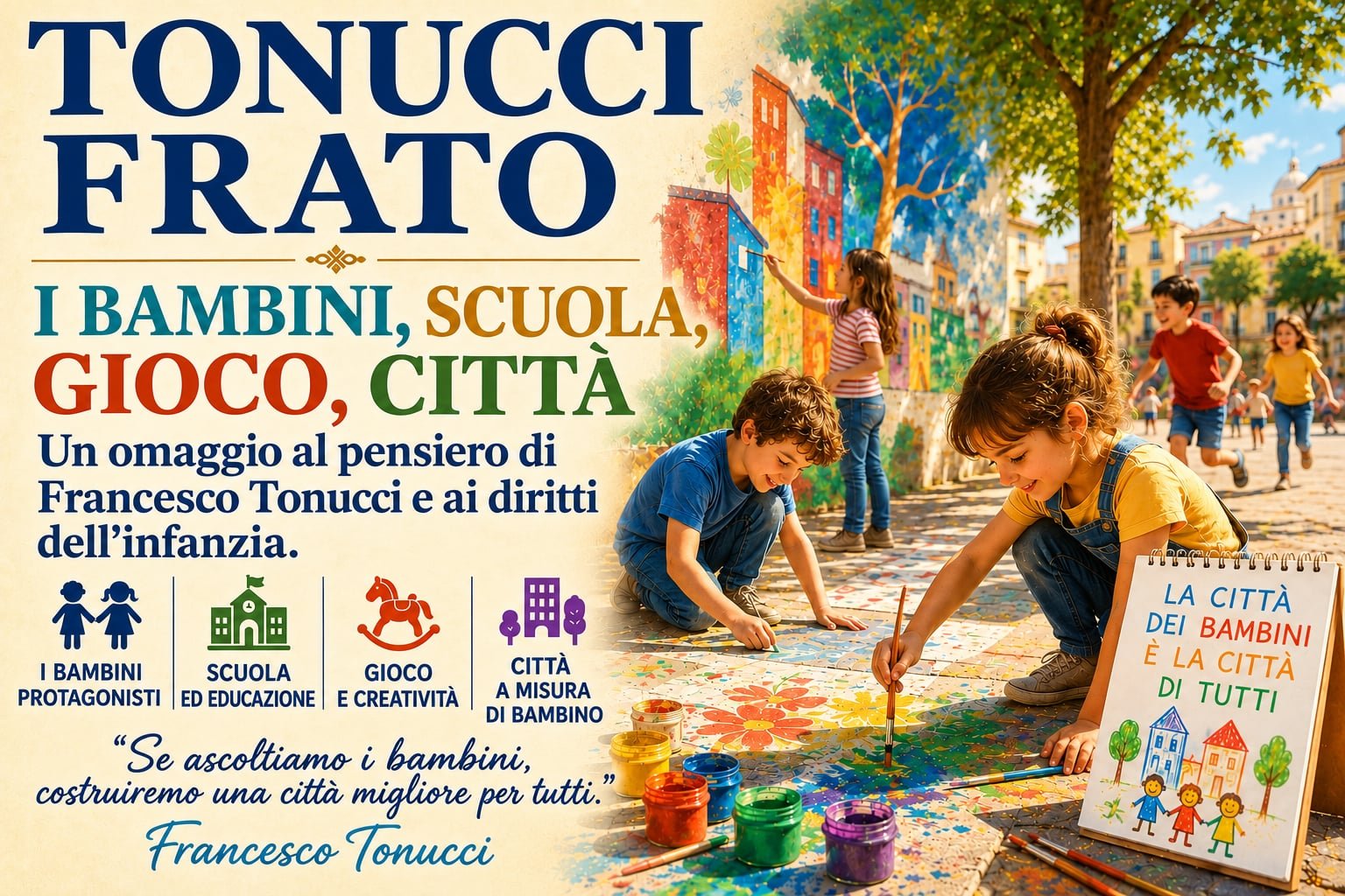 Francesco Tonucci, il suo "sguardo" ai bambini nella scuola, nella città, nel gioco.