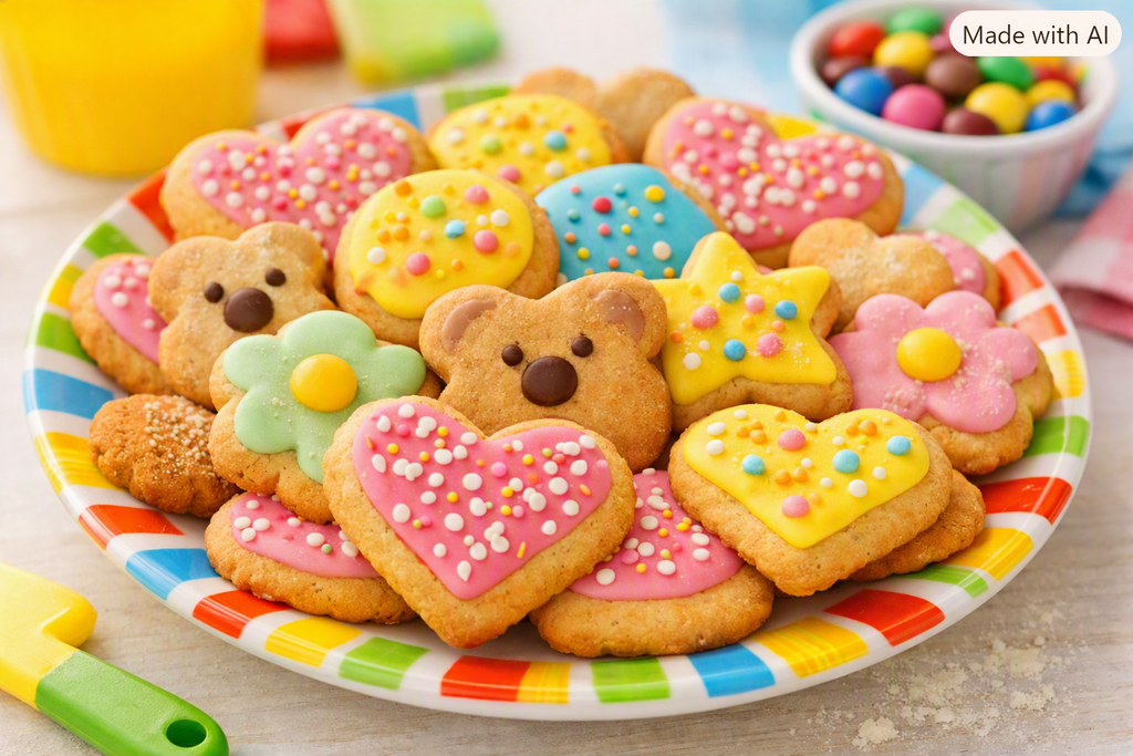 Attività dei piccoli in cucina, libri di ricette e giocattoli. 